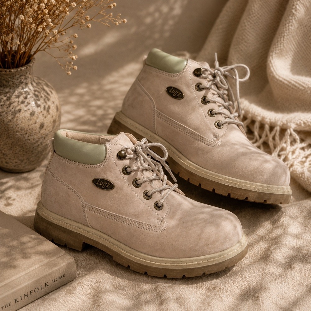 Lugz Boots 7 Light Pink Ankle Work Boot Retro Boho Western Utility Hiking